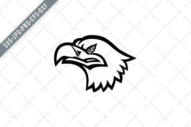 Head of a Eurasian Sea Eagle or Gray Sea Eagle Side View Mascot Black and White SVG Patrimonio Designs Limited 