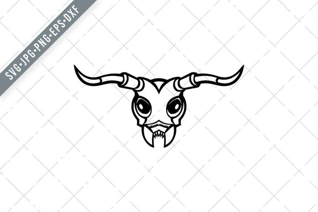 Head of a Long-horned Beetle Front View Mascot Black and White SVG Patrimonio Designs Limited 