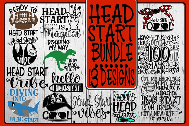Head Start Bundle - 13 Designs - SVG PNG EPS DXF SVG On the Beach Boutique