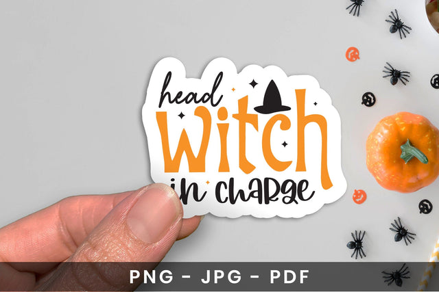 Head Witch in Charge - Halloween Printable Sticker Sublimation CraftLabSVG 