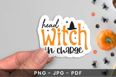 Head Witch in Charge - Halloween Printable Sticker Sublimation CraftLabSVG 