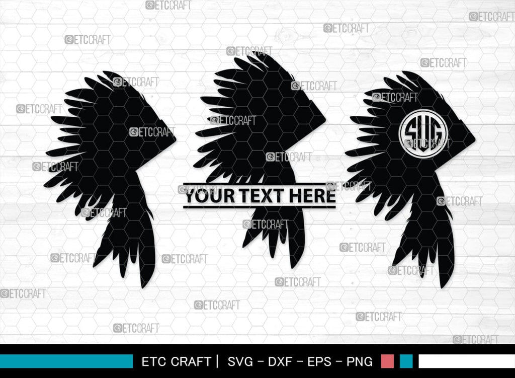 Headdress Monogram, Headdress Silhouette, Headdress SVG, Headdress ...