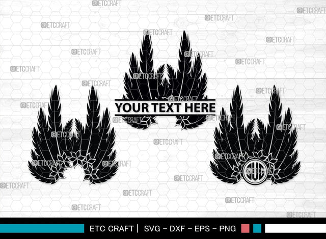 Headdress Monogram, Headdress Silhouette, Headdress SVG, Headdress Feathers Svg, Feathers Svg, Native Svg, SB00198 SVG ETC Craft 