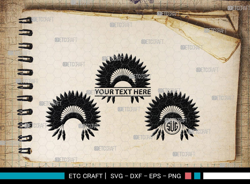 Headdress Monogram, Headdress Silhouette, Headdress SVG, Headdress ...