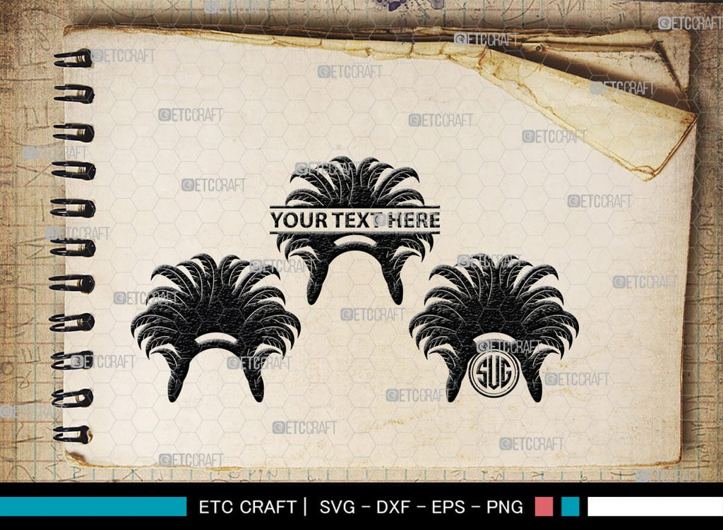 Headdress Monogram, Headdress Silhouette, Headdress SVG, Headdress ...