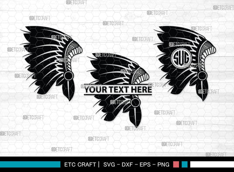 Headdress Monogram, Headdress Silhouette, Headdress SVG, Headdress Feathers Svg, Feathers Svg, Native Svg, SB00198 SVG ETC Craft 