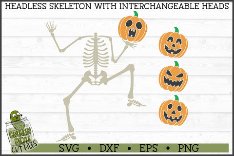 Headless Skeleton Pumpkin Head Halloween SVG File SVG Crunchy Pickle 