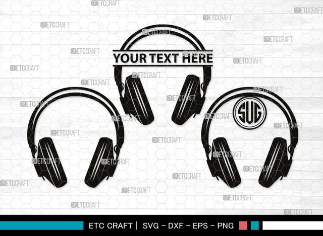 Headphone Monogram, Headphone Silhouette, Headphone SVG, Modern Audio Headset Svg, Headset Svg, Listening Svg, Earphones Svg, SB00494 SVG ETC Craft 