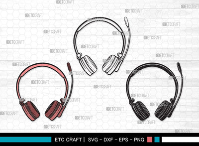 Headphone SVG | Headphone Svg | Earphone Svg | Audio Headset Svg | Headphone Clipart SVG ETC Craft 