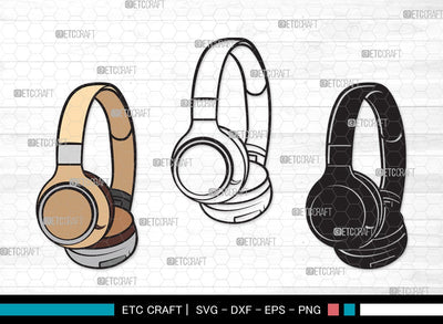 Headphone SVG | Headphone Svg | Earphone Svg | Audio Headset Svg | Headphone Clipart SVG ETC Craft 