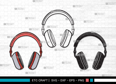 Headphone SVG | Headphone Svg | Earphone Svg | Audio Headset Svg | Headphone Clipart SVG ETC Craft 