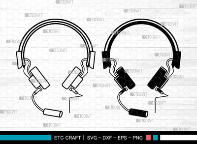 Headphone SVG, Headset Svg, Music Svg, Earphone Svg, DJ Sound Svg, Headphone Svg SVG ETC Craft 