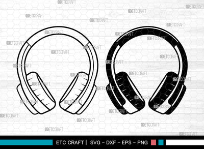 Headphone SVG, Headset Svg, Music Svg, Earphone Svg, DJ Sound Svg, Headphone Svg SVG ETC Craft 
