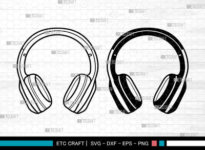 Headphone SVG, Headset Svg, Music Svg, Earphone Svg, DJ Sound Svg, Headphone Svg SVG ETC Craft 