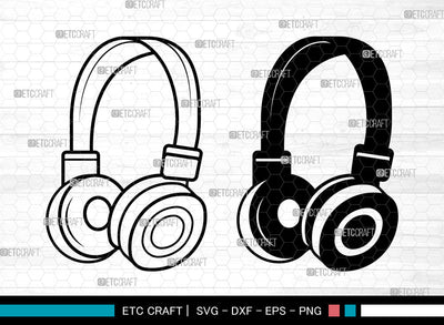 Headphone SVG, Headset Svg, Music Svg, Earphone Svg, DJ Sound Svg, Headphone Svg SVG ETC Craft 