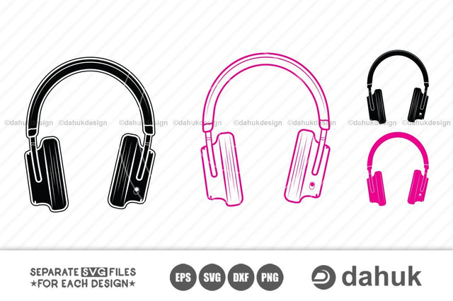 Headphone svg | Modern Audio Headset svg | Headphones pink | headset clipart | DJ clipart cuttable design svg png dxf & eps designs SVG dahukdesign 