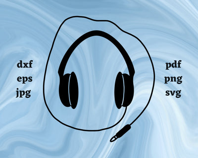 Headphones Smile SVG Cut File SVG Northern Light SVG 