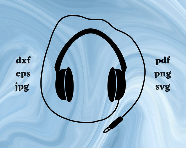 Headphones Smile SVG Cut File SVG Northern Light SVG 