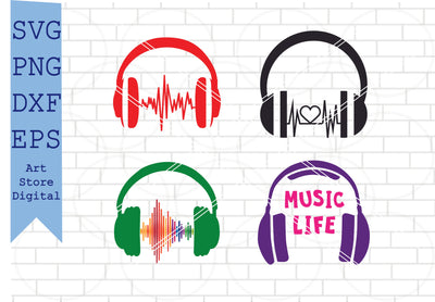Headphones SVG Bundle, Headphone Svg, Png, Dxf, Eps Cut Files SVG Artstoredigital 