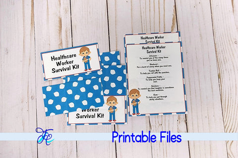 Healthcare Worker Survival Kit - Boy 3D Paper Family Creations 