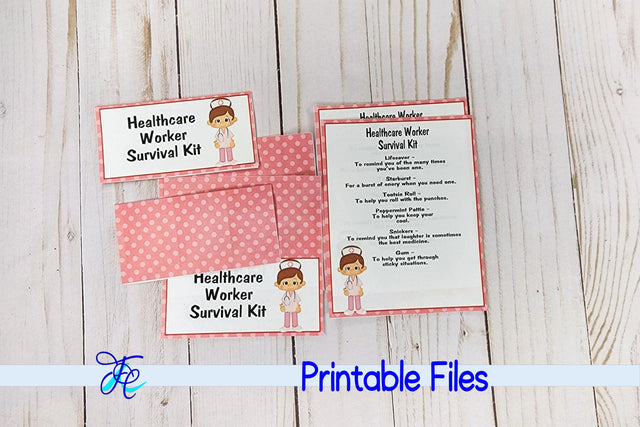 Healthcare Worker Survival Kit - Girl 3D Paper Family Creations 
