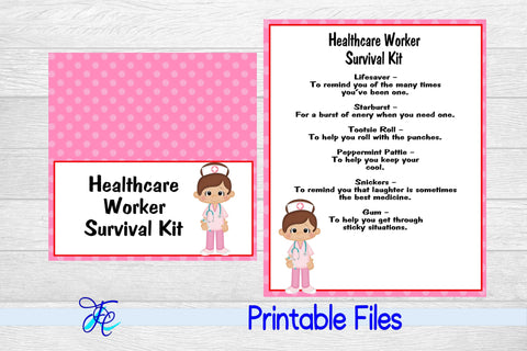 Healthcare Worker Survival Kit - Girl 3D Paper Family Creations 