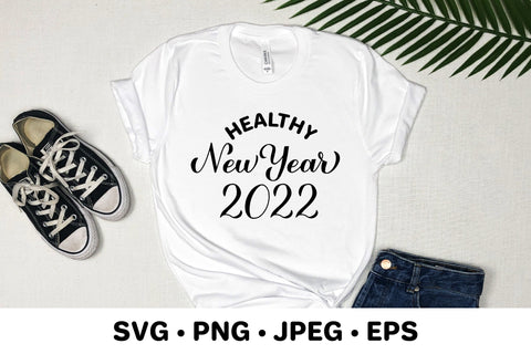 Healthy New Year 2022. Funny pandemic quote SVG LaBelezoka 