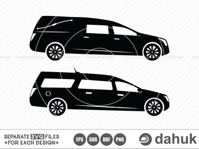 Hearse SVG File, Vehicles Hearses, Car svg, Cut file, for silhouette, svg, eps, dxf, png, clipart, cricut design space, vinyl cut files SVG dahukdesign 