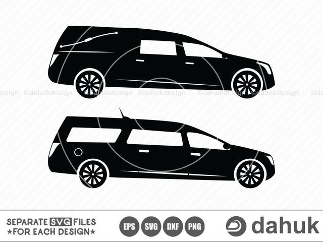 Hearse SVG File, Vehicles Hearses, Car svg, Cut file, for silhouette, svg, eps, dxf, png, clipart, cricut design space, vinyl cut files SVG dahukdesign 