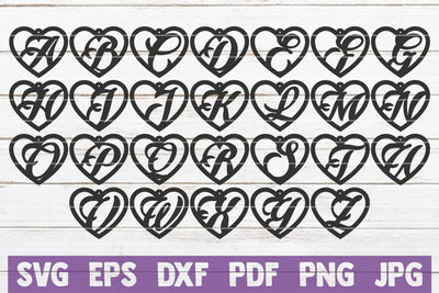 Heart Alphabet Earrings SVG MintyMarshmallows 