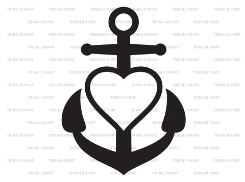 Heart and Anchor symbol SVG TribaliumArtSF 