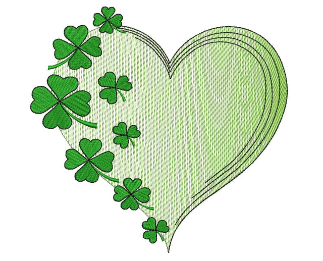 Heart and clover leaves embroidery, 6 sizes. Embroidery/Applique DESIGNS ArtEMByNatalia 