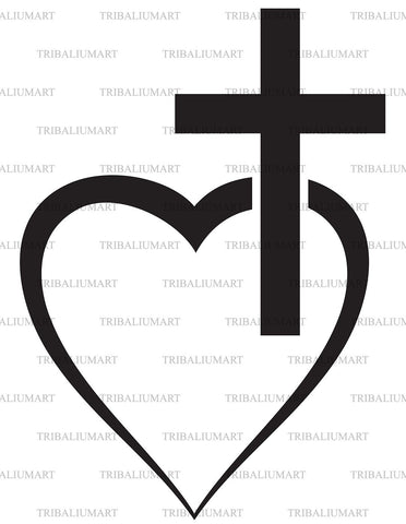 Heart and cross SVG TribaliumArtSF 