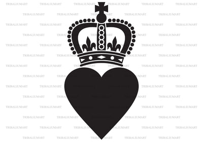 Heart and crown SVG TribaliumArtSF 
