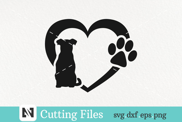 Heart and Dog Svg Vector File - Dog Lover Svg SVG Pinoyart Kreatib 