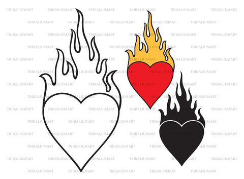 Heart and flame SVG TribaliumArtSF 