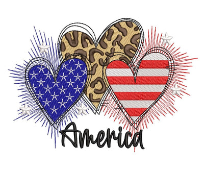 Heart and USA flag embroidery design, Independence Day, instant download. Embroidery/Applique DESIGNS ArtEMByNatalia 