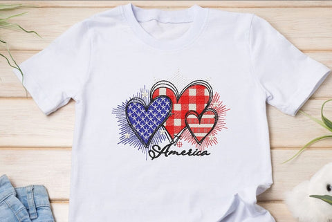 Heart and USA flag embroidery design, Independence Day, instant download. Embroidery/Applique DESIGNS ArtEMByNatalia 