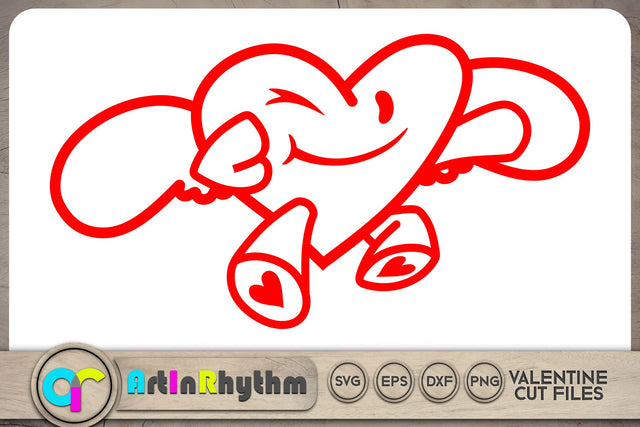 Heart Angel SVG / Happy Valentine's Day SVG SVG Artinrhythm shop 