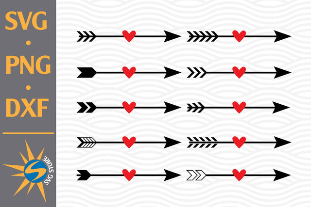 Heart Arrow SVG, PNG, DXF Digital Files Include SVG SVGStoreShop 