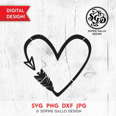 Heart Arrow SVG Sophie Gallo Design 