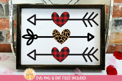 Heart Arrows | Buffalo Plaid & Leopard Print Valentine SVG SVG Cheese Toast Digitals 
