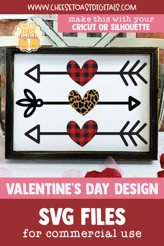 Heart Arrows | Buffalo Plaid & Leopard Print Valentine SVG SVG Cheese Toast Digitals 