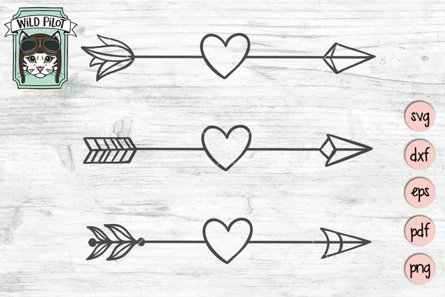 Heart Arrows SVG Cut File SVG Wild Pilot 