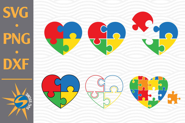 Heart Autism SVG, PNG, DXF Digital Files Include SVG SVGStoreShop 
