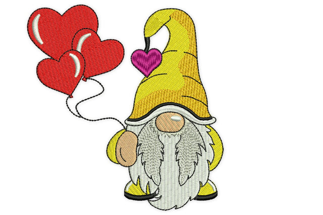Heart Balloons Gnome Embroidery Designs Embroidery/Applique DESIGNS NextEmbroidery 