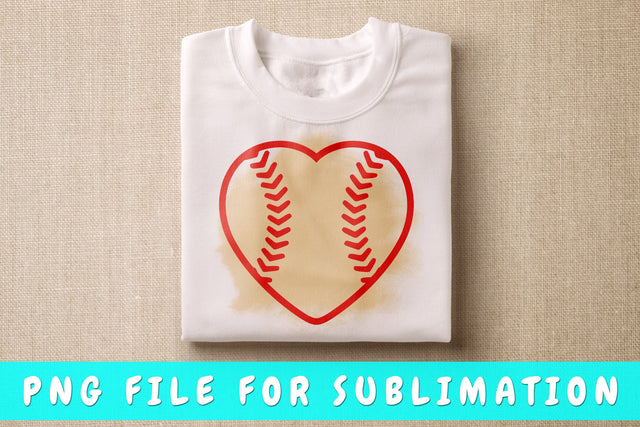 Heart Baseball PNG, Baseball Design For Sublimation Sublimation HappyDesignStudio 