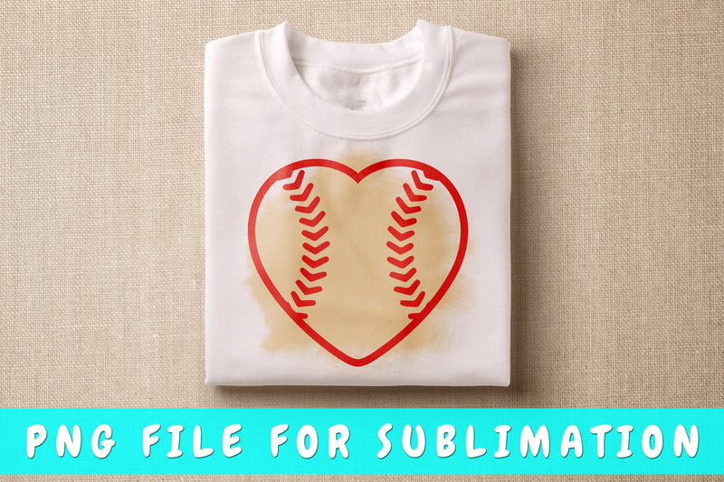 Heart Baseball PNG, Baseball Design For Sublimation Sublimation HappyDesignStudio 