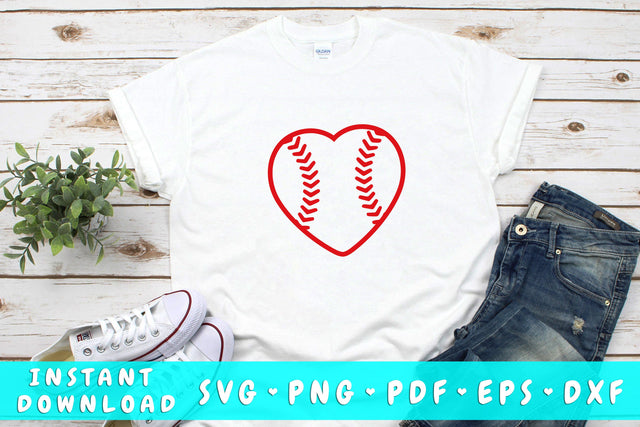 Heart Baseball SVG SVG HappyDesignStudio 