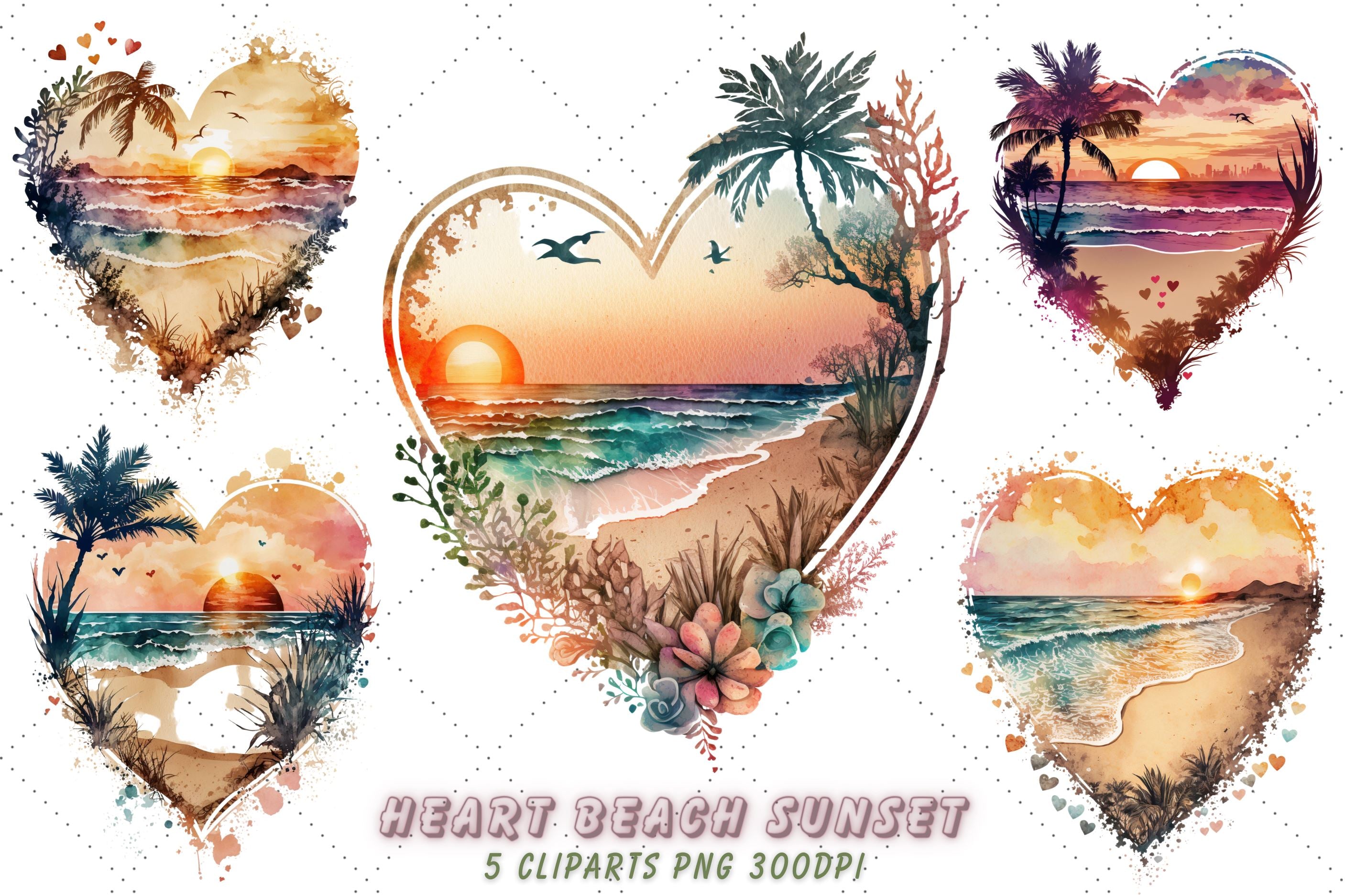 heart sunset
